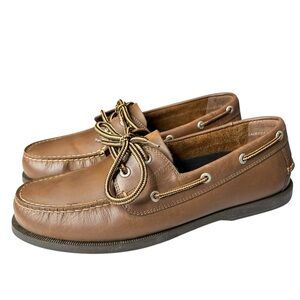 Dockers Vargas Mens Brown Leather Boat Shoes Size 11 M Classic Preppy Loafer